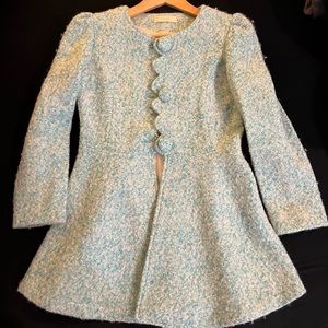 XS Long coat flare style in Mint Green color